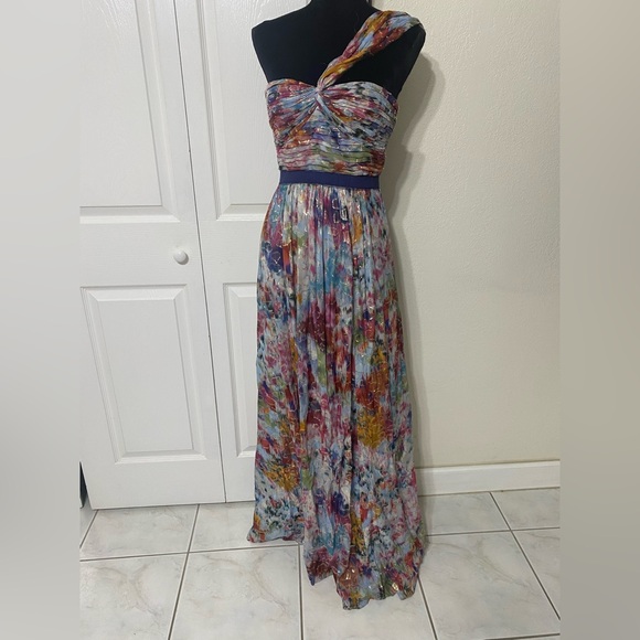 BCBGMaxAzria Dresses & Skirts - BCBG MAXAZRIA Multicolor One-Shoulder Dress size 6